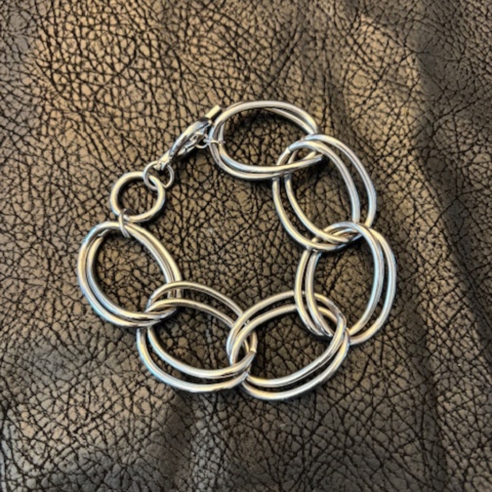 Vintage ION silver plated, non tarnish Double curb Bracelet